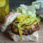 Farmbar Pork Burgers with Bread & Butter Zucchini Pickles 