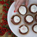 Brownie Cupcakes with Candy Cane Buttercream