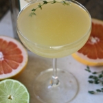 Bruleed Grapefruit & Gin Cocktail with Thyme