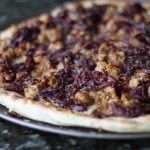 Caramelized Onion, Sausage and Manchego Pizza